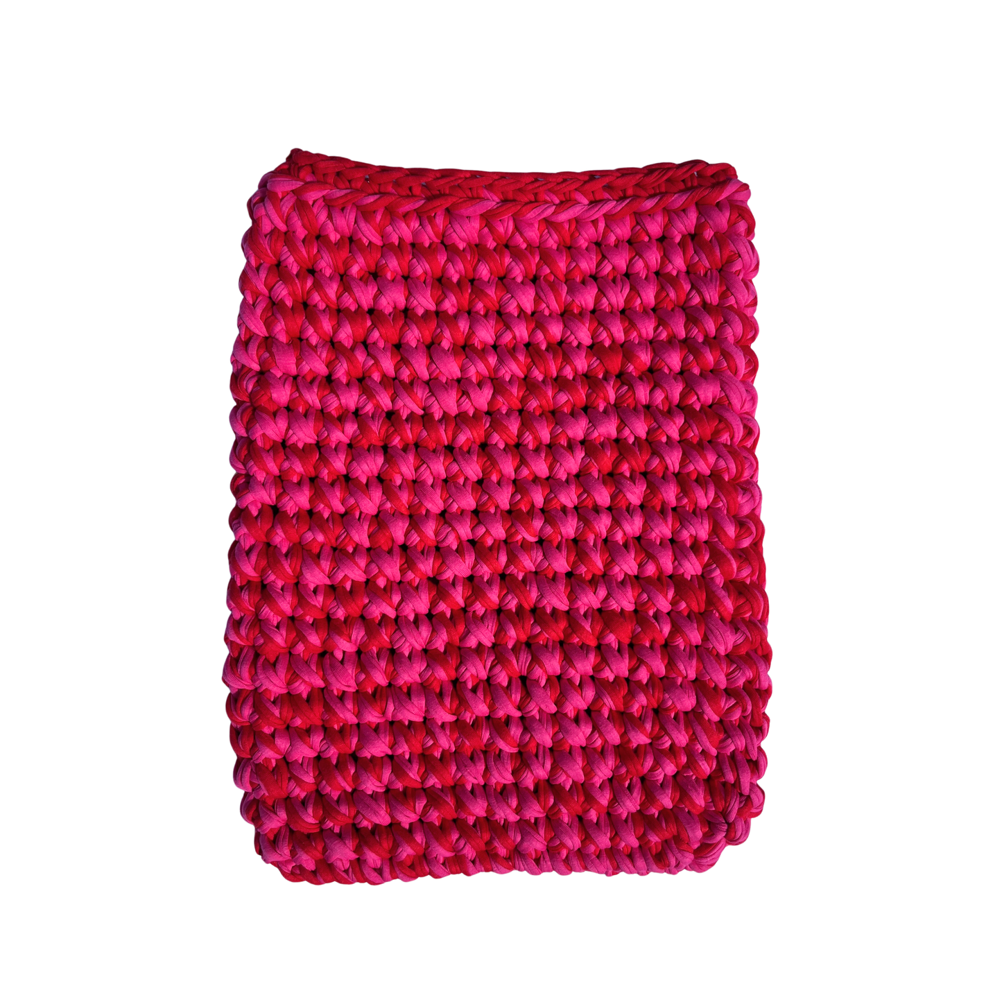 CASEY SLEEVE - Large Handmade Crochet Laptop Sleeve in Red and Pink