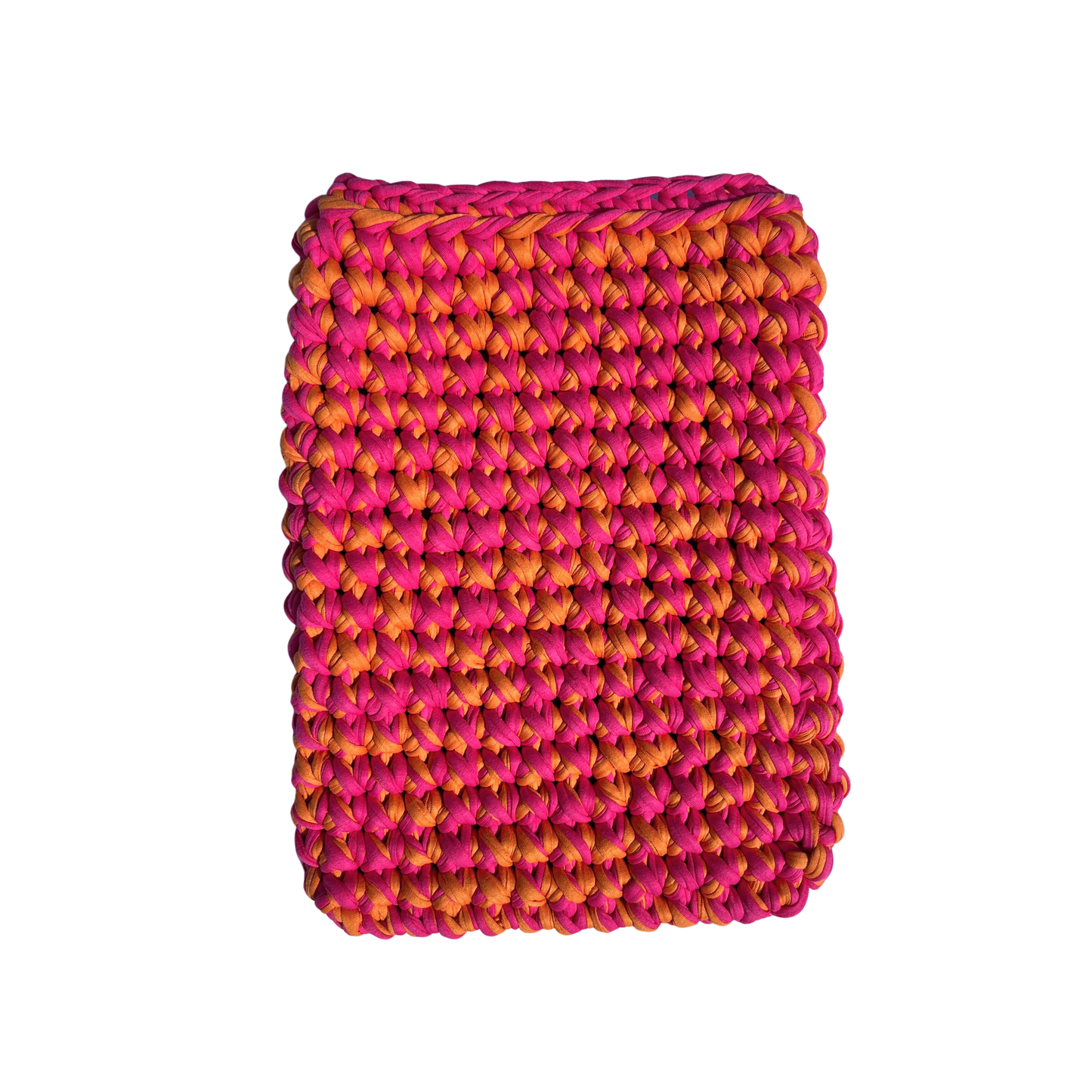 CASEY SLEEVE - Handmade Crochet Laptop Sleeve in Orange and Pink