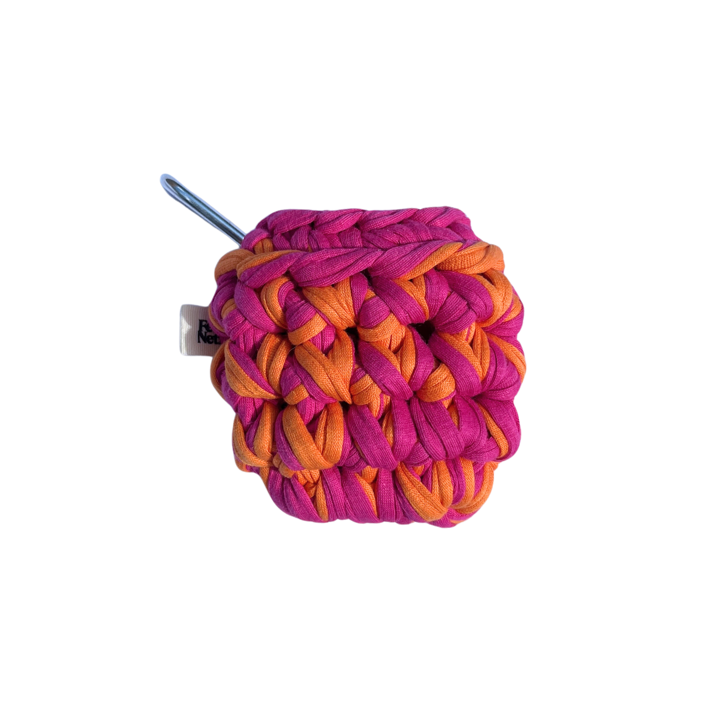 LOTTE CASE - Handmade Crochet Headphone Case in Dark Orange and Dark Pink