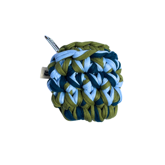 LOTTE CASE - Handmade Crochet Headphone Case in Green and Blue