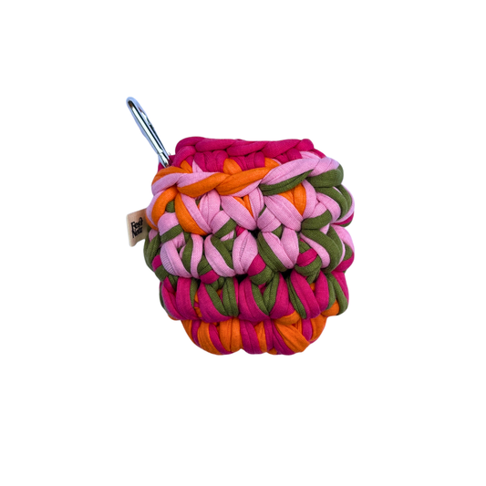 LOTTE CASE - Handmade Crochet Headphone Case in Pink, Orange and Green