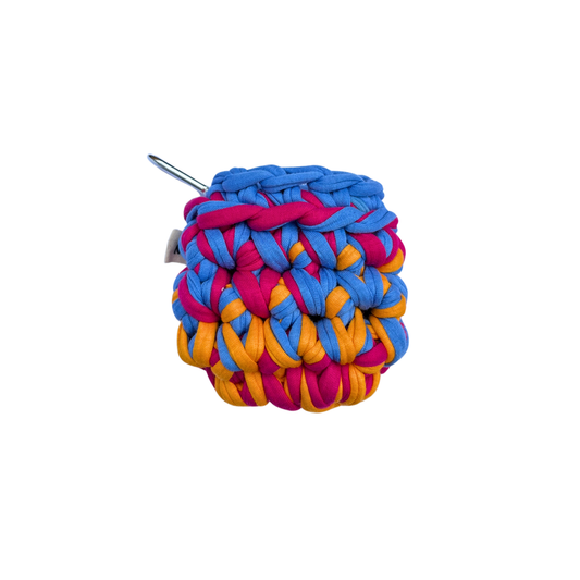 LOTTE CASE - Handmade Crochet Headphone Case in Pink, Orange and Blue