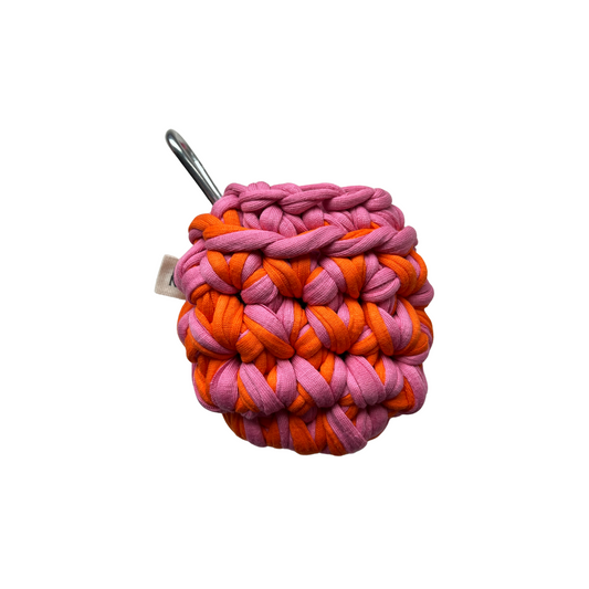 LOTTE CASE - Handmade Crochet Headphone Case in Pink and Orange