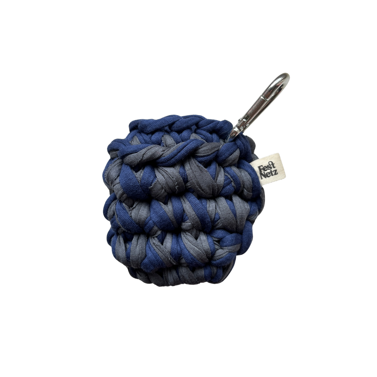 LOTTE CASE - Handmade Crochet Headphone Case in Blue and Grey