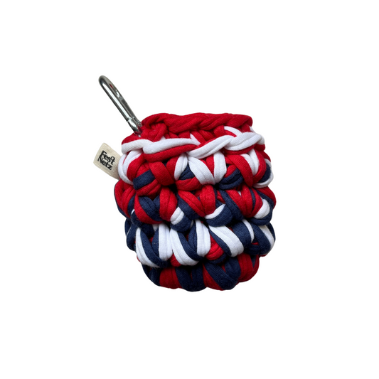 LOTTE CASE - Handmade Crochet Headphone Case in Blue, Red and White