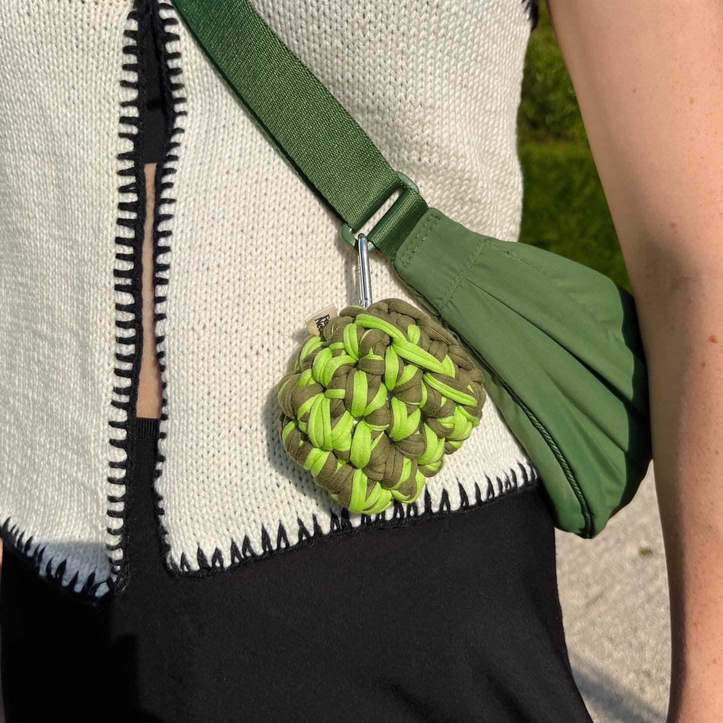 LOTTE CASE - Handmade Crochet Headphone Case in Green and Neon Green