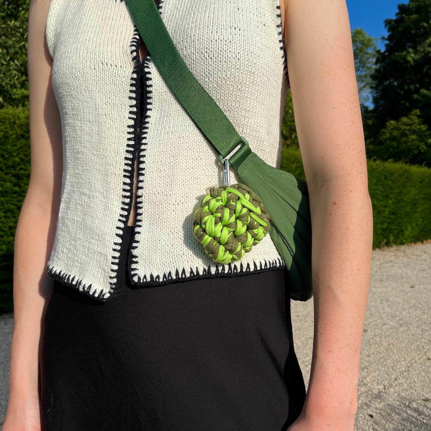 LOTTE CASE - Handmade Crochet Headphone Case in Green and Neon Green