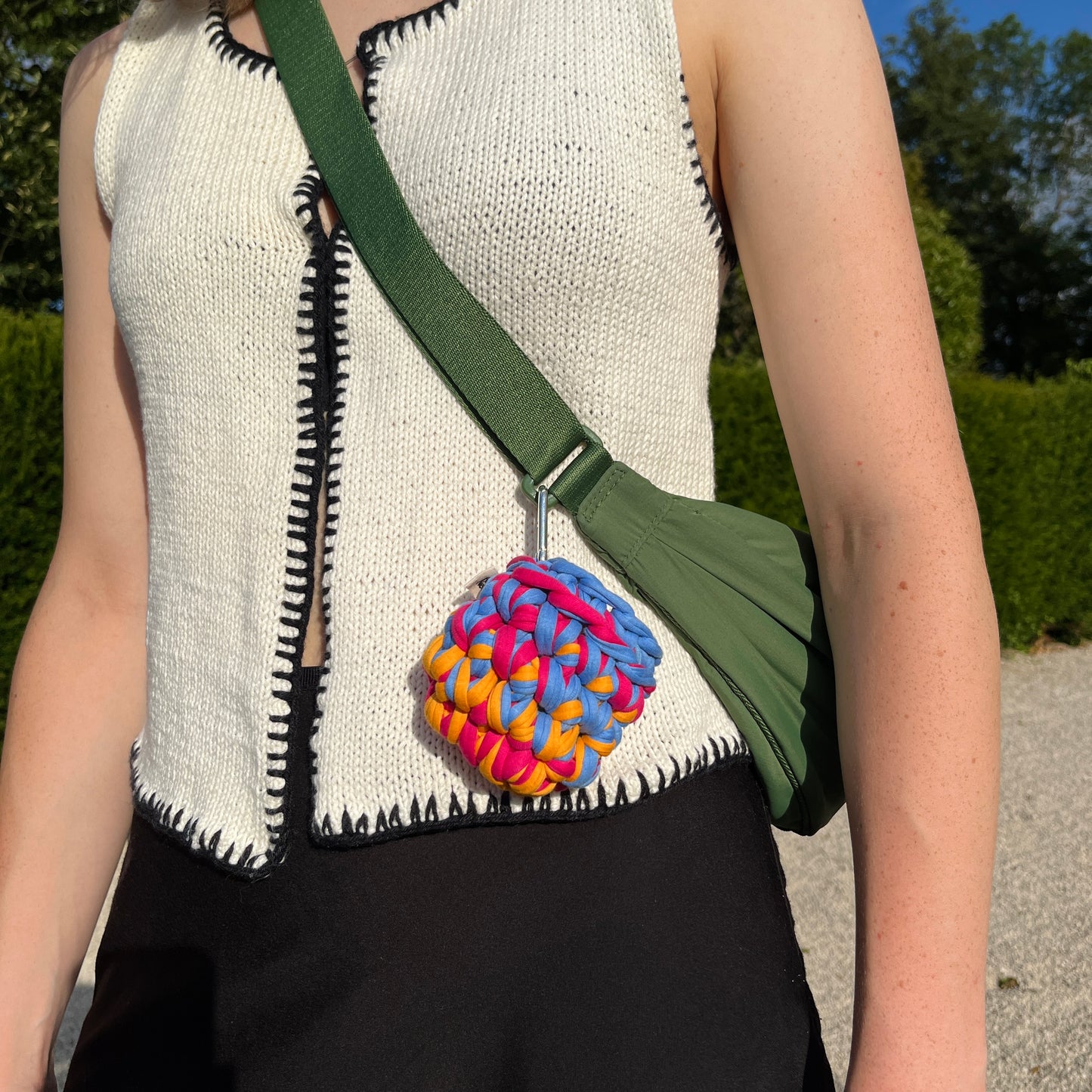 LOTTE CASE - Handmade Crochet Headphone Case in Pink, Orange and Blue