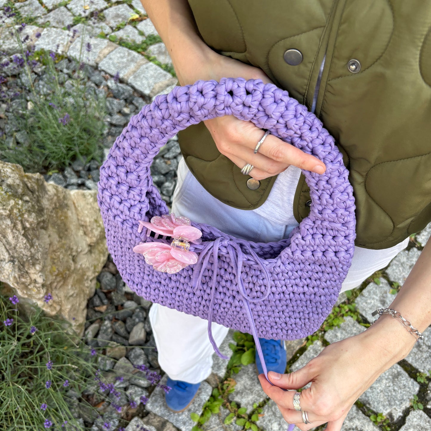 LILO BAG - Handmade Crochet Shoulder Bag in Lavender