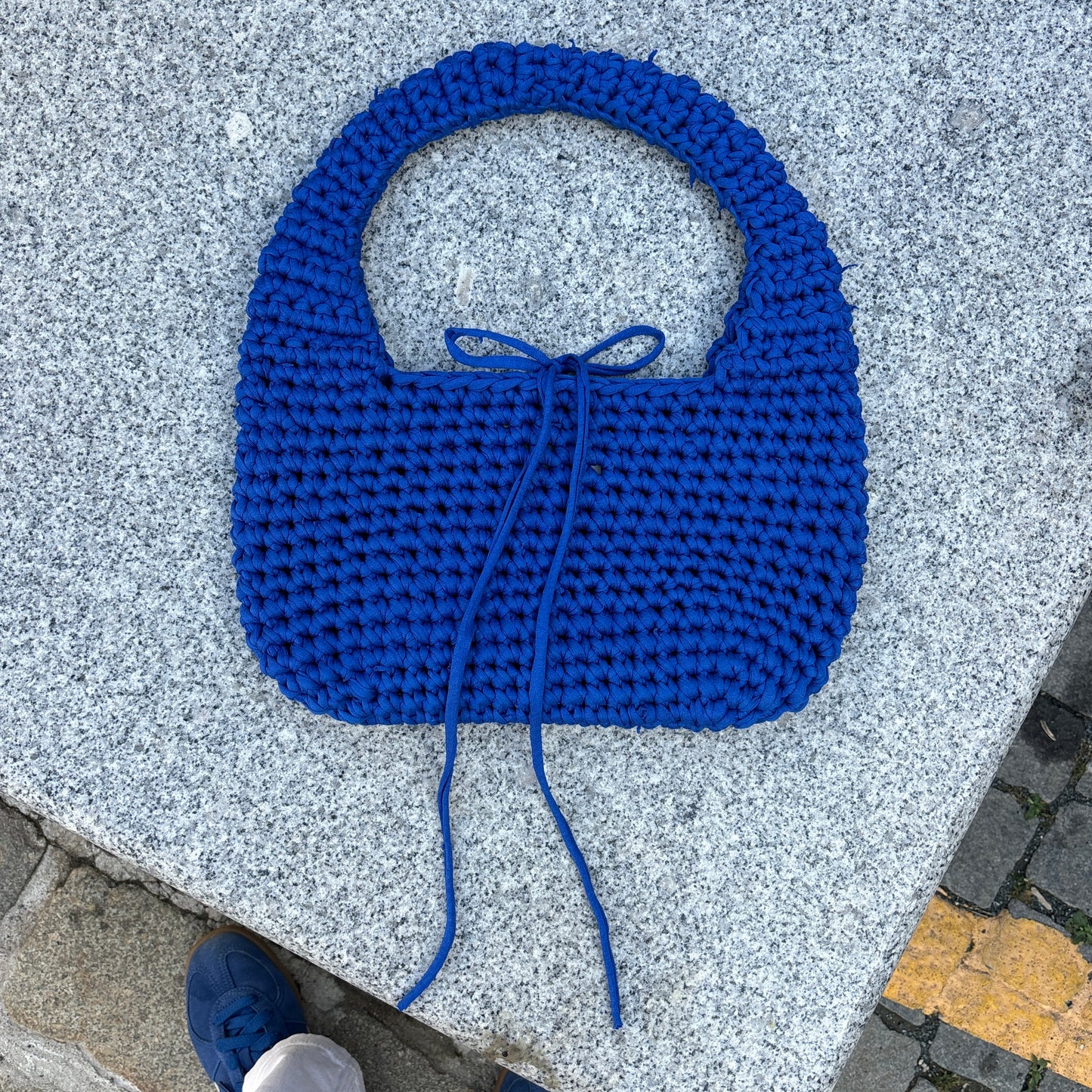 LILO BAG - Handmade Crochet Shoulder Bag in True Blue