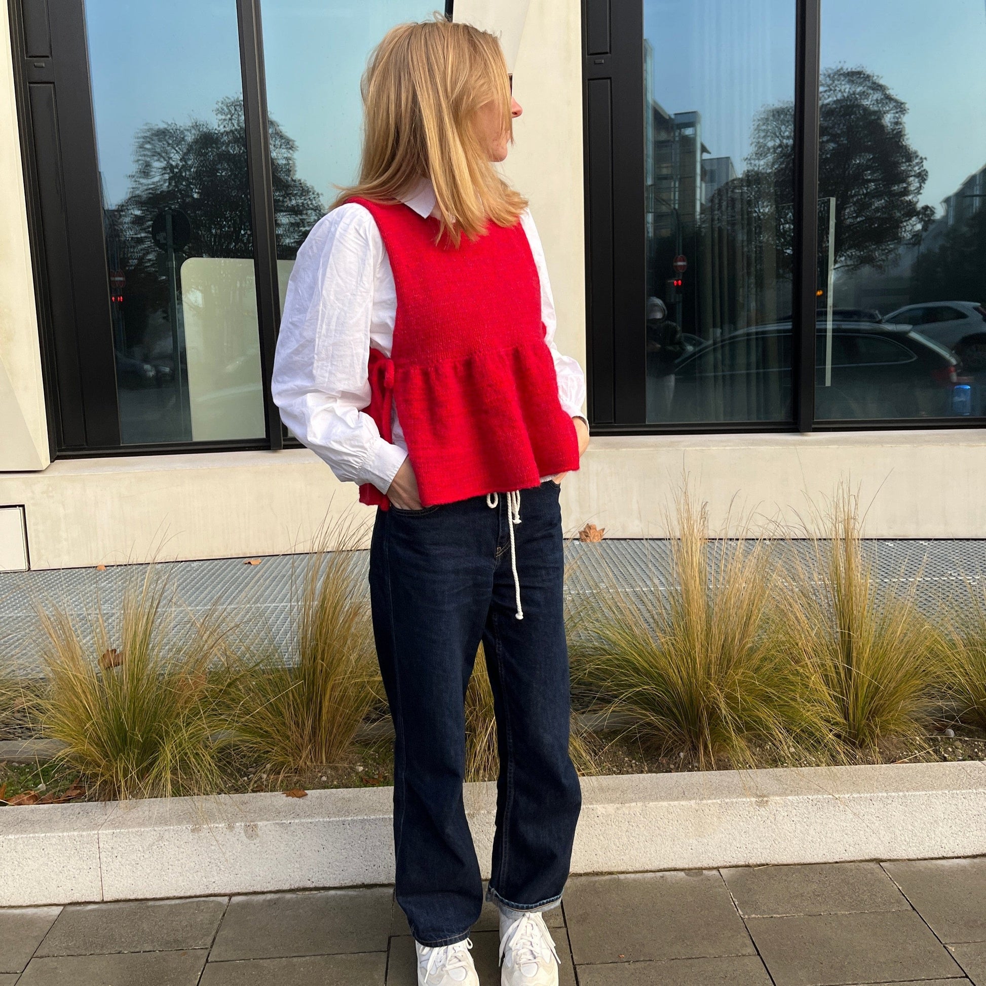 DREAM VEST KNITTING PATTERN for Slipover Vest with Side Ties